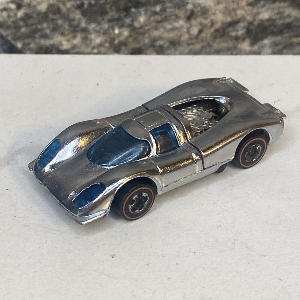 Vintage 1976 Hot Wheels Redline P-917 Super Chromes Black Base Hong Kong Rare